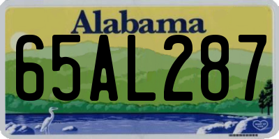 AL license plate 65AL287