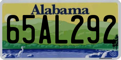 AL license plate 65AL292