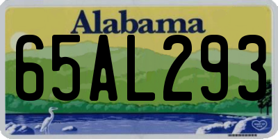 AL license plate 65AL293