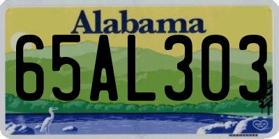 AL license plate 65AL303