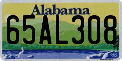 AL license plate 65AL308