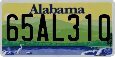 AL license plate 65AL310