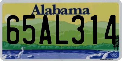 AL license plate 65AL314