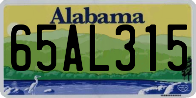 AL license plate 65AL315