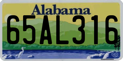 AL license plate 65AL316