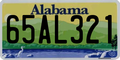 AL license plate 65AL321