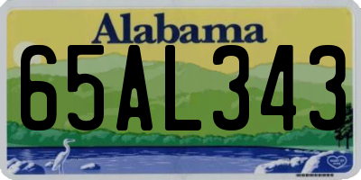 AL license plate 65AL343