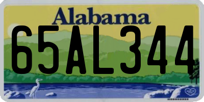 AL license plate 65AL344