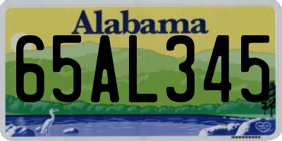AL license plate 65AL345
