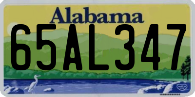 AL license plate 65AL347