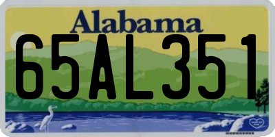 AL license plate 65AL351