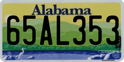 AL license plate 65AL353