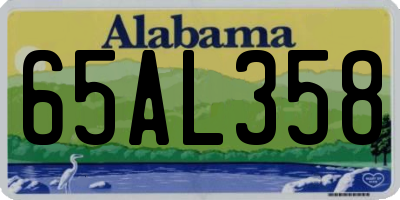AL license plate 65AL358