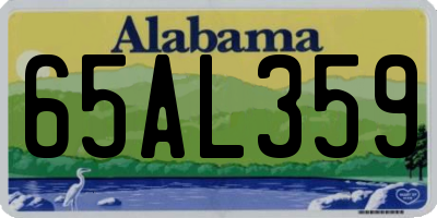 AL license plate 65AL359