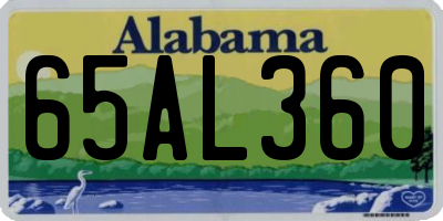 AL license plate 65AL360
