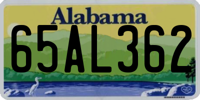 AL license plate 65AL362