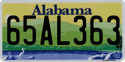 AL license plate 65AL363