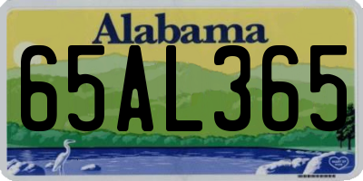 AL license plate 65AL365