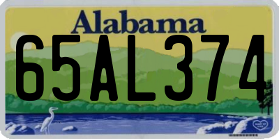 AL license plate 65AL374