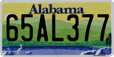 AL license plate 65AL377