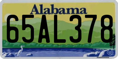 AL license plate 65AL378