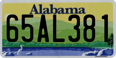 AL license plate 65AL381