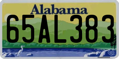AL license plate 65AL383