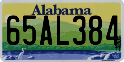 AL license plate 65AL384