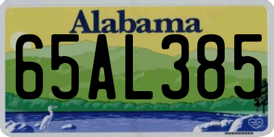 AL license plate 65AL385