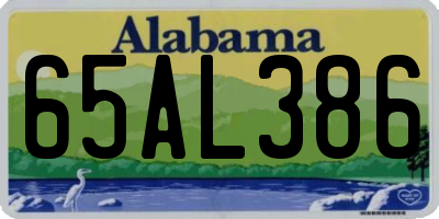 AL license plate 65AL386