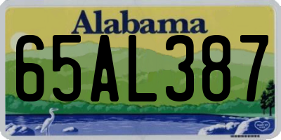 AL license plate 65AL387