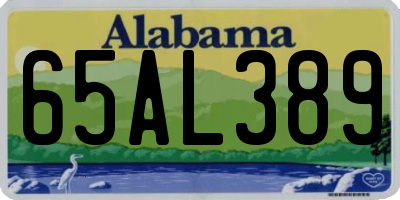 AL license plate 65AL389