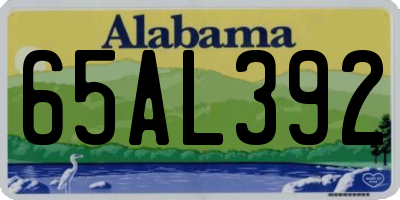AL license plate 65AL392