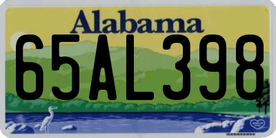 AL license plate 65AL398