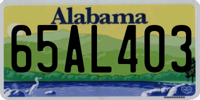 AL license plate 65AL403