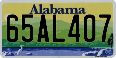 AL license plate 65AL407