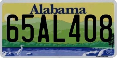 AL license plate 65AL408