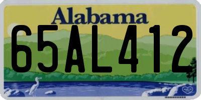 AL license plate 65AL412