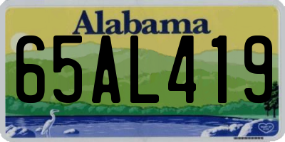 AL license plate 65AL419