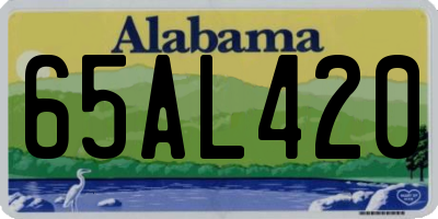 AL license plate 65AL420