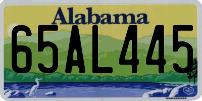 AL license plate 65AL445