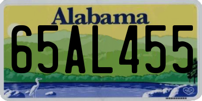 AL license plate 65AL455