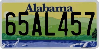 AL license plate 65AL457