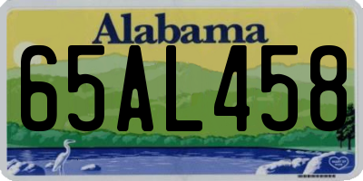 AL license plate 65AL458