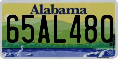AL license plate 65AL480