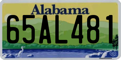 AL license plate 65AL481