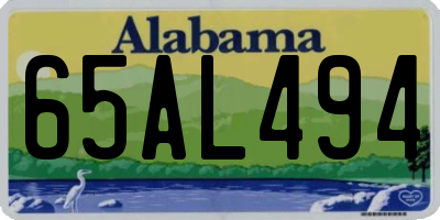 AL license plate 65AL494