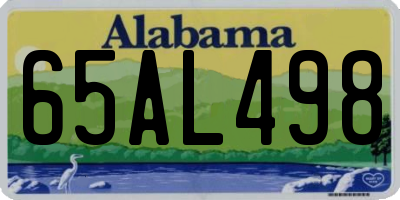 AL license plate 65AL498