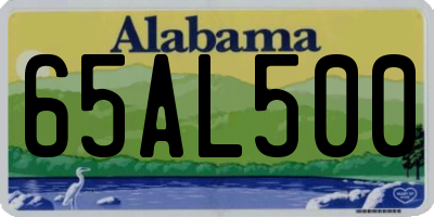 AL license plate 65AL500
