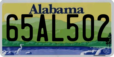 AL license plate 65AL502